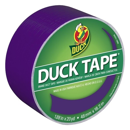 DUCK BRAND Duct Tape, 20 yd L, 188 in W, Vinyl Backing, Purple 283138